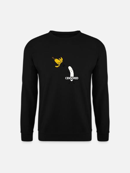 STRIPTEASE BANANA FUNNY COMIC - Unisex Sweatshirt - black