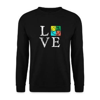 Geocache Geocaching shirt Geschenk GPS Geocacher - Unisex Pullover - Schwarz - Vorne - Alina (178cm) & Michal (187cm)