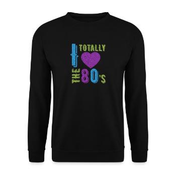 Love the 80's, eighties music - Unisex Sweatshirt - black - Front - Alina (178cm) & Michal (187cm)