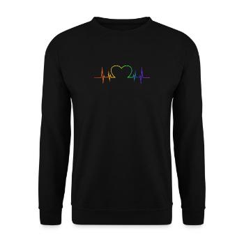 LGBT Gay Gay Lesbian Lesbian Fun Support Pride - Unisex Sweatshirt - black - Front - Alina (178cm) & Michal (187cm)