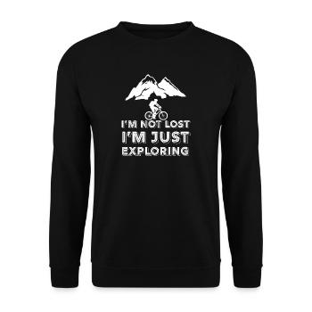 Mountains - mountain biking - mountain biking - cycling - Unisex Sweatshirt - black - Front - Alina (178cm) & Michal (187cm)