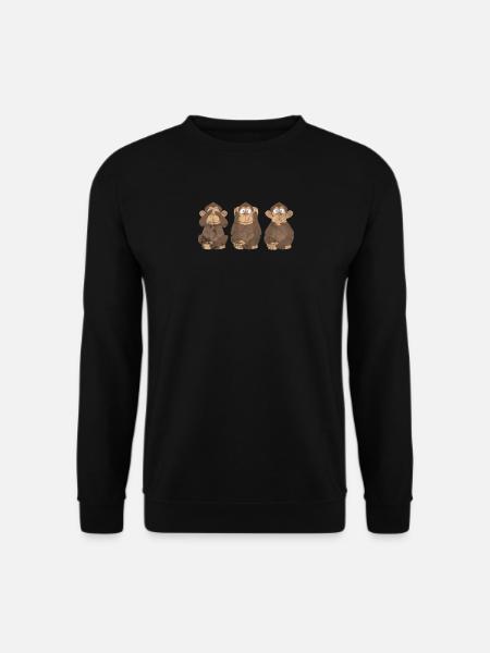 Affe Geschenk Zoo Schimpanse Gorilla Icon Comic - Unisex Pullover - Schwarz
