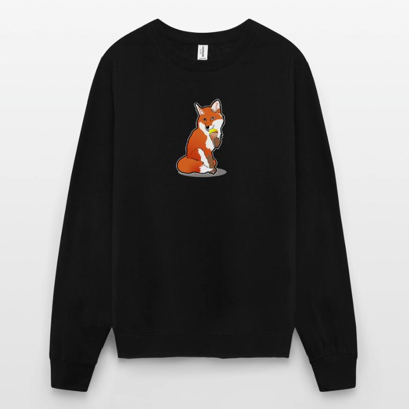 Fuchs mit Eis Comic Sommer Cartoon Geschenk Unisex Pullover