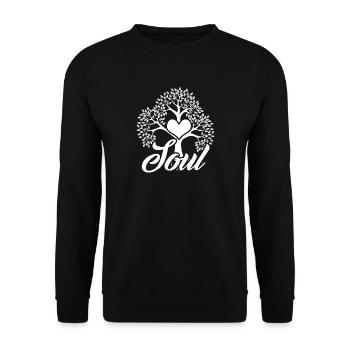 Lebensbaum Geschenk Soul Seele Herz Herzmensch - Unisex Pullover - Schwarz - Vorne - Alina (178cm) & Michal (187cm)