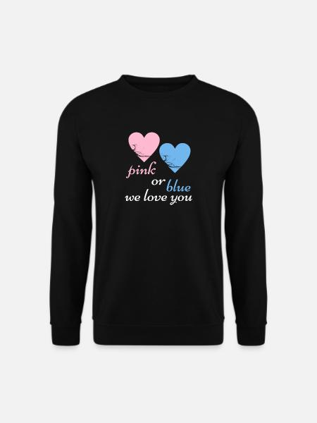 Rose ou bleu nous aimons la grossesse de naissance de bébé - Sweat-shirt Unisexe - noir