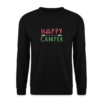 happy camper - Arrow Happy Camper TShirt Camping - Sweat-shirt Unisexe - noir - Devant - Alina (178cm) & Michal (187cm)