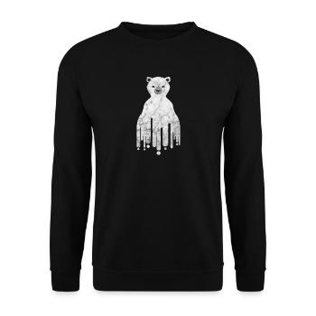 Ours polaire Cadeau Arctique Zoo Fils Fille Ours polaire - Sweat-shirt Unisexe - noir - Devant - Alina (178cm) & Michal (187cm)