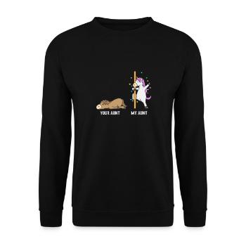 Unicorn horse your aunt my aunt gift EN - Unisex Sweatshirt - black - Front - Alina (178cm) & Michal (187cm)