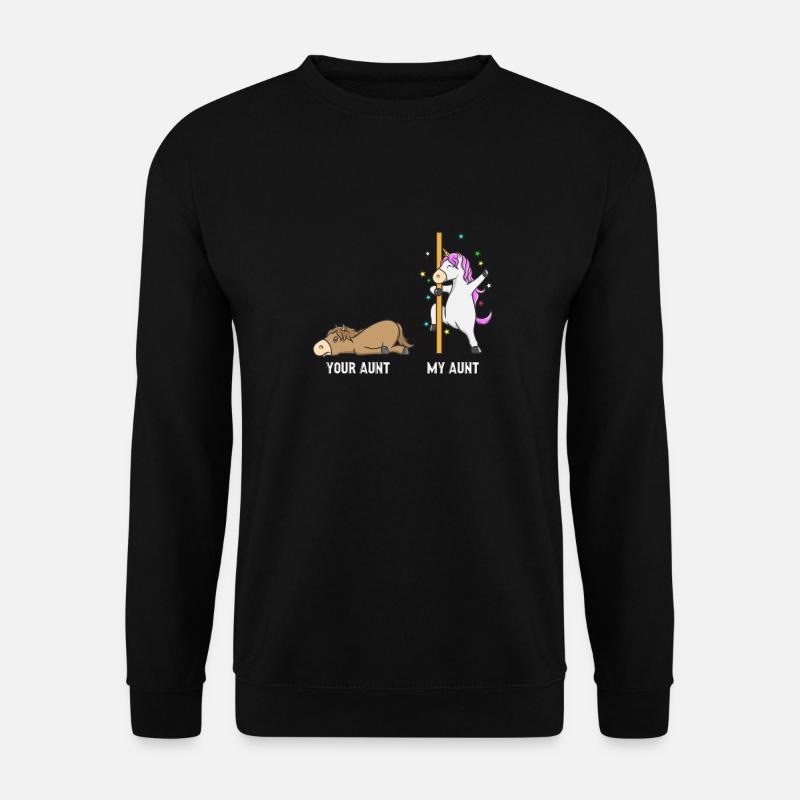 Einhorn Pferd Deine Tante Meine Tante Geschenk EN - Unisex Pullover - Schwarz