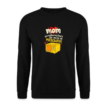 Perfect Mother's Day Gift Mom you melted my heart - Unisex Sweatshirt - black - Front - Alina (178cm) & Michal (187cm)