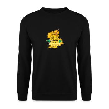 Quand la vie vous donne des citrons, les limonades se lèvent - Sweat-shirt Unisexe - noir - Devant - Alina (178cm) & Michal (187cm)
