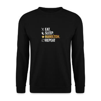Mangez Sleep Répétez Hamilton - Sweat-shirt Unisexe - noir - Devant - Alina (178cm) & Michal (187cm)