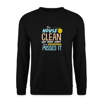 Lustiges sauberes Haus - Unisex Pullover - Schwarz - Vorne - Alina (178cm) & Michal (187cm)