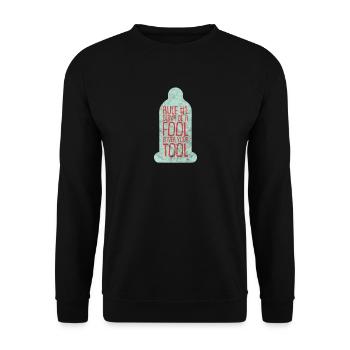 Kondom Spruch Latex Party Sex Liebe JGA Casanova - Unisex Pullover - Schwarz - Vorne - Alina (178cm) & Michal (187cm)