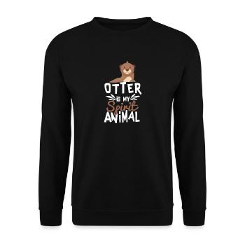 Otter is My Spirit Animal Cute T-Shirt - Unisex Sweatshirt - black - Front - Alina (178cm) & Michal (187cm)