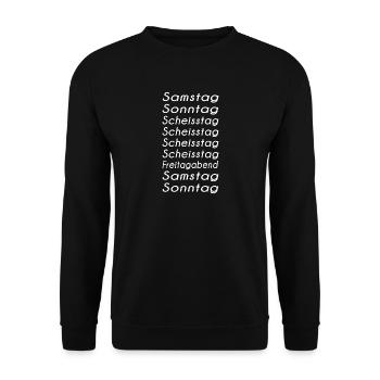 Funny sayings weekdays fucking monday gift - Unisex Sweatshirt - black - Front - Alina (178cm) & Michal (187cm)