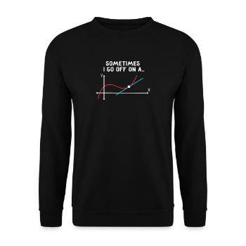 Math Teacher - Sometimes I go off on a tangent - Unisex Sweatshirt - black - Front - Alina (178cm) & Michal (187cm)