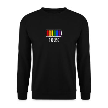 LGBT Pride Rainbow Color Charging Bar Gay Pride - Unisex Sweatshirt - black - Front - Alina (178cm) & Michal (187cm)