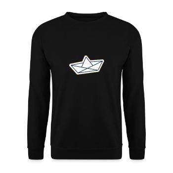 Paper ship paper boat sailing boat ship - Unisex Sweatshirt - black - Front - Alina (178cm) & Michal (187cm)