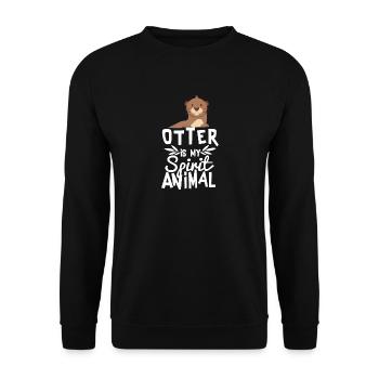 Niedlicher Otter ist mein Geist-Tier-lustiges Tier-Zitat - Unisex Pullover - Schwarz - Vorne - Alina (178cm) & Michal (187cm)