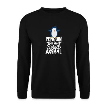 Cute Penguin is My Spirit Animal Funny T-shirt - Unisex Sweatshirt - black - Front - Alina (178cm) & Michal (187cm)