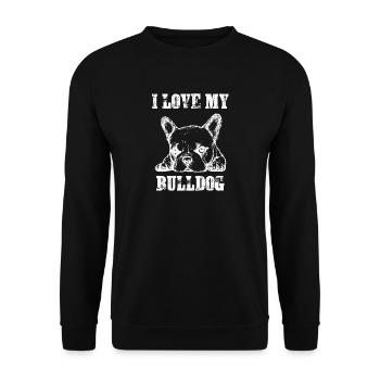 J'aime mon amoureux de chien de bouledogue - Sweat-shirt Unisexe - noir - Devant - Alina (178cm) & Michal (187cm)