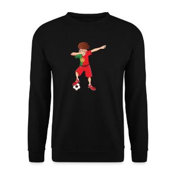 Dab Dabbing Portugal joueur de football jersey fan - Sweat-shirt Unisexe - noir - Devant - Alina (178cm) & Michal (187cm)