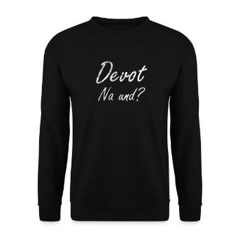 Devot na and Submissive Devotion Slave BDSM - Unisex Sweatshirt - black - Front - Alina (178cm) & Michal (187cm)