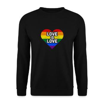 LGBT Pride Regenbogenfarbe Liebe Herz Gay Pride - Unisex Pullover - Schwarz - Vorne - Alina (178cm) & Michal (187cm)