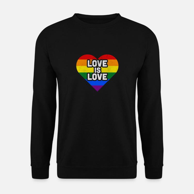 LGBT Pride Regenbogenfarbe Liebe Herz Gay Pride - Unisex Pullover - Schwarz