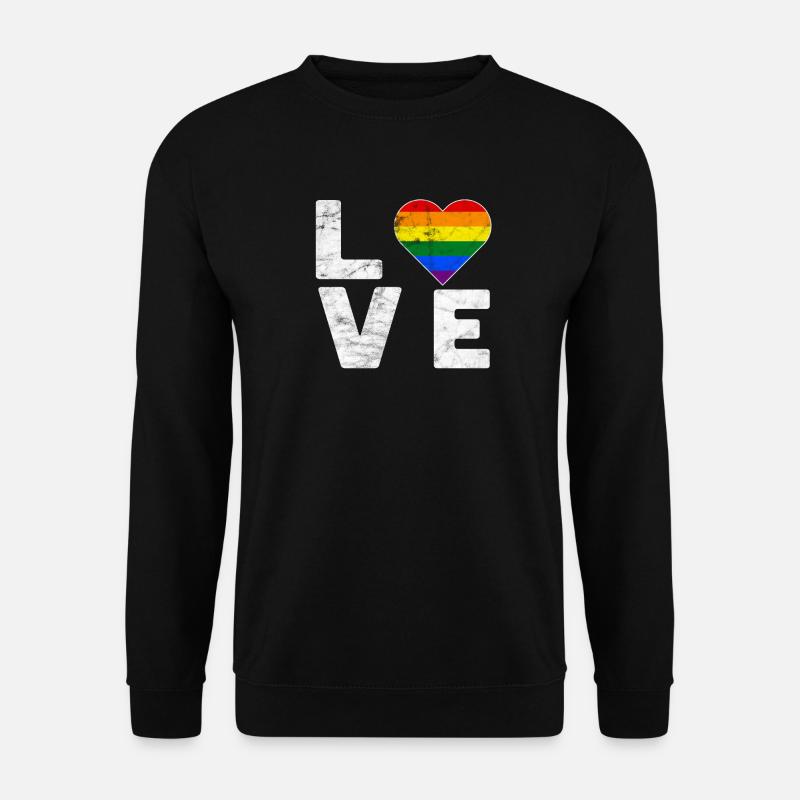 LGBT Pride Regenbogenfarbe Liebe Herz Gay Pride - Unisex Pullover - Schwarz