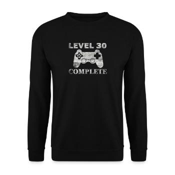 30 years - 30th Birthday Level 30 Complete Shirt - Unisex Sweatshirt - black - Front - Alina (178cm) & Michal (187cm)