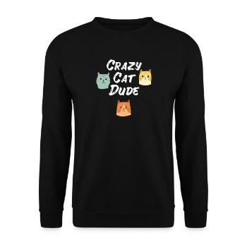 Crazy Cat Type Cat lover Cat Meow - Unisex Sweatshirt - black - Front - Alina (178cm) & Michal (187cm)