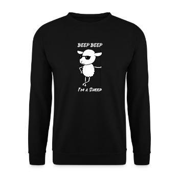 Sheep Beep Beep I ma Sheep Sunglasses Cool - Unisex Sweatshirt - black - Front - Alina (178cm) & Michal (187cm)