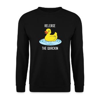 Relâchez le canard de canard Quackin qui grince - Sweat-shirt Unisexe - noir - Devant - Alina (178cm) & Michal (187cm)