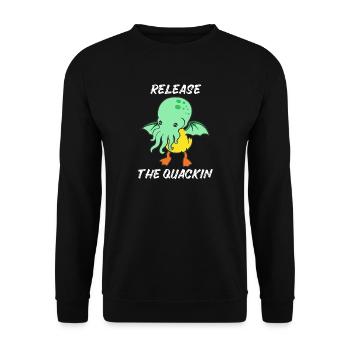 Relâchez le canard de canard Quackin Kraken Cthulhu - Sweat-shirt Unisexe - noir - Devant - Alina (178cm) & Michal (187cm)