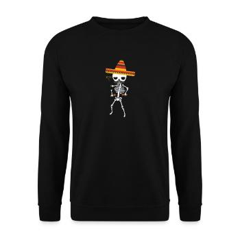 Squelette Mexique Sombrero Cadeau Chapeau De Fête Hochet - Sweat-shirt Unisexe - noir - Devant - Alina (178cm) & Michal (187cm)