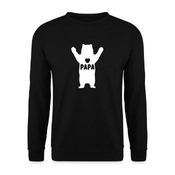 Geschenk bester Papa Bear Vater Vatertag Papi Bär - Unisex Pullover - Schwarz - Vorne - Alina (178cm) & Michal (187cm)