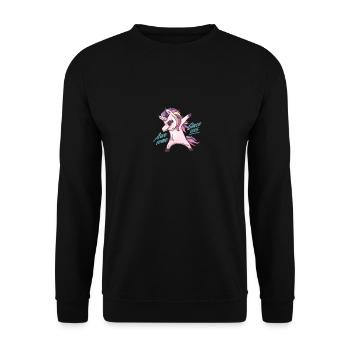 Awesome Since2005 Unicorn - Unisex Pullover - Schwarz - Vorne - Alina (178cm) & Michal (187cm)