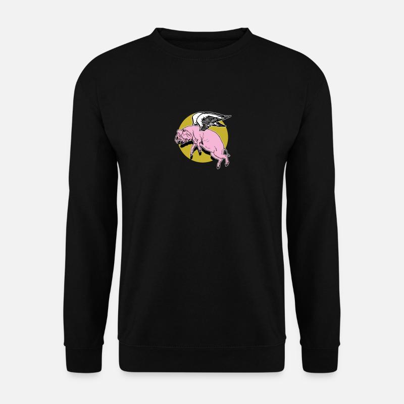 Flying Pig - Unisex Pullover - Schwarz