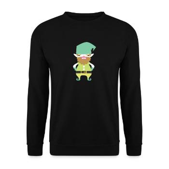 Zwerg Gartenzwerg Geschenk Kobold Wichtel Kind - Unisex Pullover - Schwarz - Vorne - Alina (178cm) & Michal (187cm)