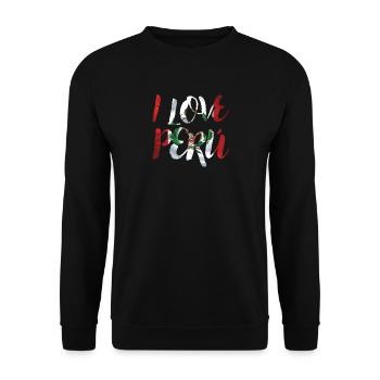 Pérou sort I love cadeau cadeau couleur nationale drapeau - Sweat-shirt Unisexe - noir - Devant - Alina (178cm) & Michal (187cm)