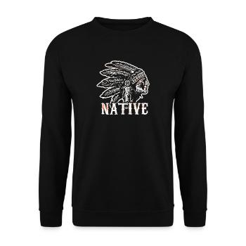 Native American Native History USA - Unisex Sweatshirt - black - Front - Alina (178cm) & Michal (187cm)