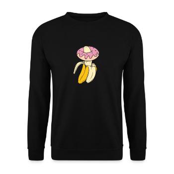 Banana Gift Food Porn Donut Shirt - Sweat-shirt Unisexe - noir - Devant - Alina (178cm) & Michal (187cm)