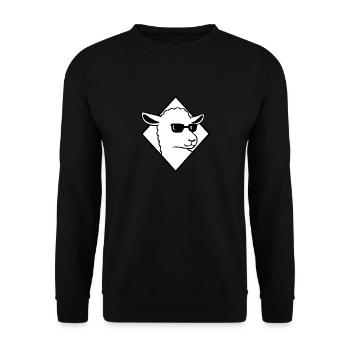 Cooles Schaf mit Sonnenbrille Mäh Wolle - Unisex Pullover - Schwarz - Vorne - Alina (178cm) & Michal (187cm)