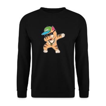 Cat banana kitten meow kitty cat cat lady - Unisex Sweatshirt - black - Front - Alina (178cm) & Michal (187cm)