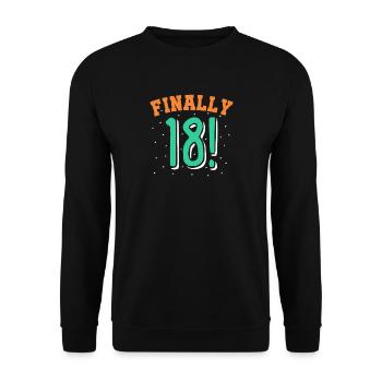 18 years old - Unisex Sweatshirt - black - Front - Alina (178cm) & Michal (187cm)