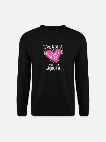 Gutes Herz aber Große Klappe Großes Herz Lustig - Unisex Pullover - Schwarz