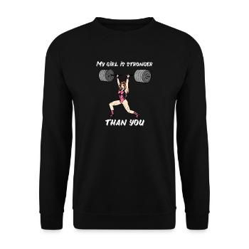 Entraînement d'haltérophilie d'entraînement de poids fort de femme - Sweat-shirt Unisexe - noir - Devant - Alina (178cm) & Michal (187cm)