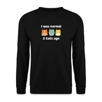 Crazy Cat Type Cat lover Cat Meow - Unisex Sweatshirt - black - Front - Alina (178cm) & Michal (187cm)
